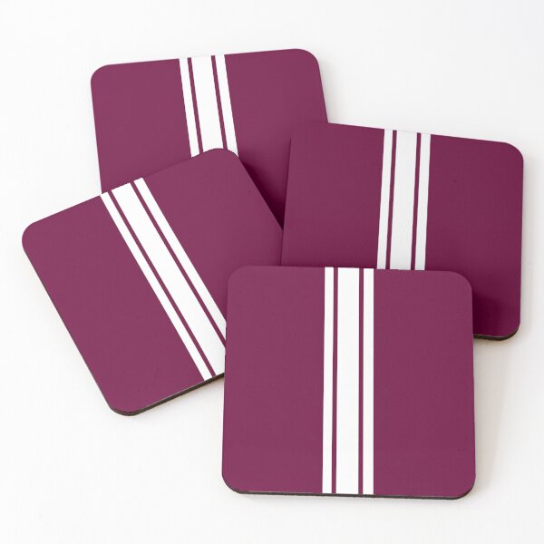 Item preview, Single Stripe with 2 Thick Pinstripes (White on Burgundy) designed and sold by Racing Stripes Only.