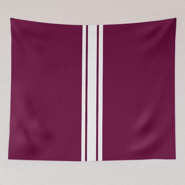 Item preview, Single Stripe with 2 Thick Pinstripes (White on Burgundy) designed and sold by Racing Stripes Only.