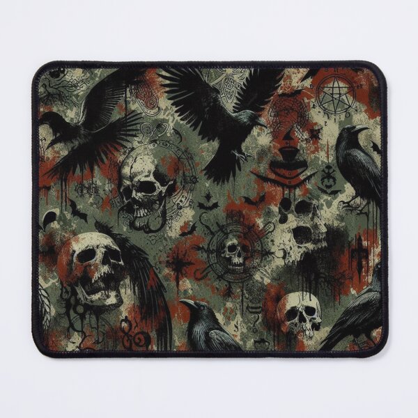 Item preview, Covenant of Camouflage: Ravens and Skulls designed and sold by Woven-myth.