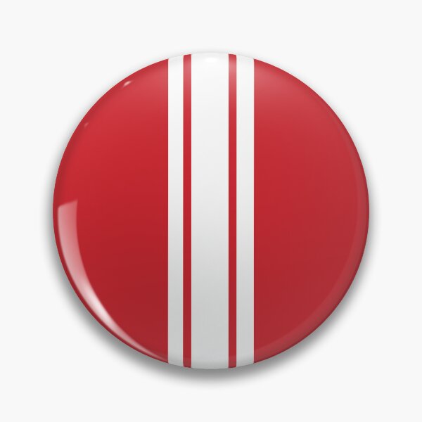 Item preview, Single Stripe with 2 Thick Pinstripes (White on Fire Engine Red) designed and sold by Racing Stripes Only.