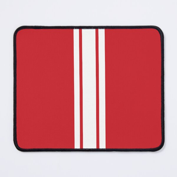 Item preview, Single Stripe with 2 Thick Pinstripes (White on Fire Engine Red) designed and sold by Racing Stripes Only.