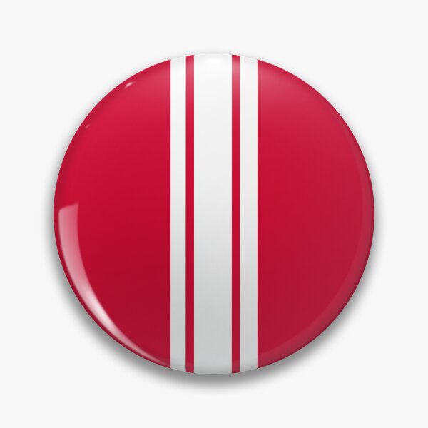 Item preview, Single Stripe with 2 Thick Pinstripes (White on Cherry Red) designed and sold by Racing Stripes Only.