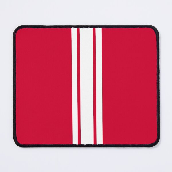 Item preview, Single Stripe with 2 Thick Pinstripes (White on Cherry Red) designed and sold by Racing Stripes Only.
