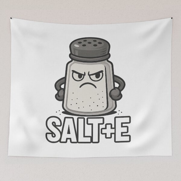 Item preview, SALT + E – Angry Salt Shaker Funny Attitude Cartoon designed and sold by Flash Stop.