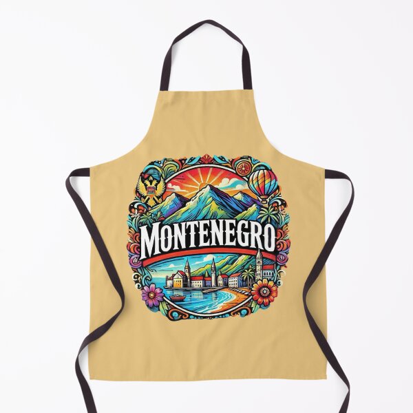 Item preview, Montenegro – Coastal Town, Mountains & Hot Air Balloon designed and sold by Myra365Art.
