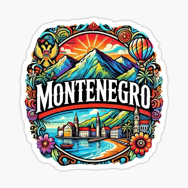 Item preview, Montenegro – Coastal Town, Mountains & Hot Air Balloon designed and sold by FineArtsPro.