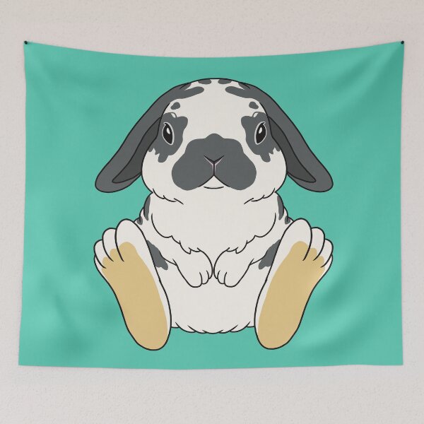 Item preview, American Fuzzy Lop Bunny Broken Blue Gray designed and sold by tayaan.