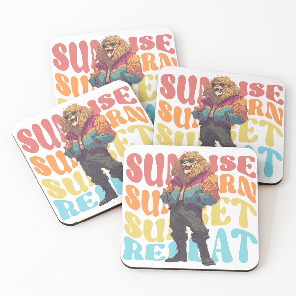 Item preview, "Retro Lion Vibes – Sunrise Sunset Repeat" designed and sold by POS.Studio.
