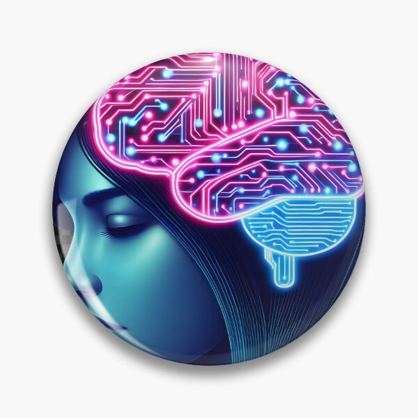 Item preview, Cyberpunk Brain with Circuit Lines designed and sold by JokesterTV777.