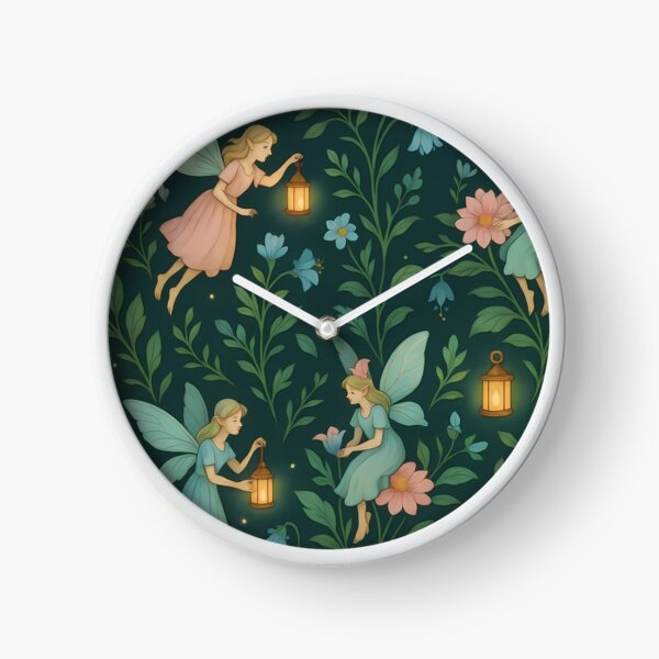 Item preview, Whimsical Cottagecore Fairies With Flowers and Lanterns designed and sold by Dragonlit.