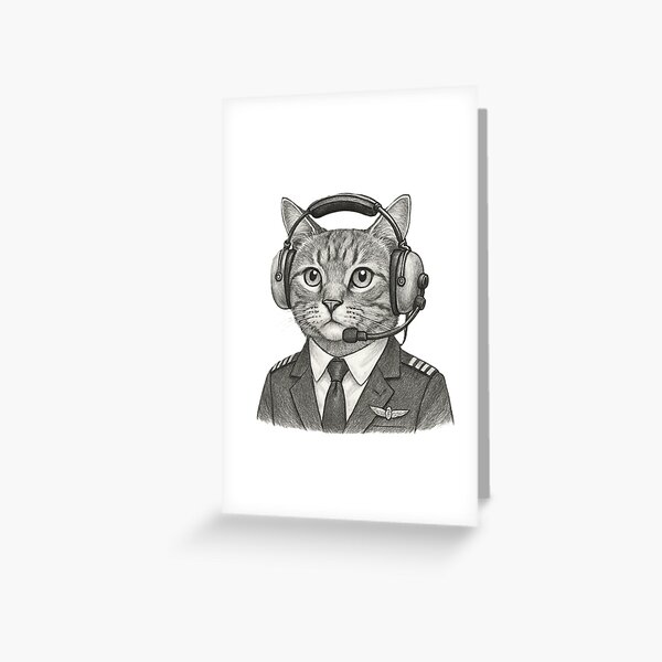 Item preview, cat pilot 121.5 meow on guard pilots funny designed and sold by PilotandPlane.