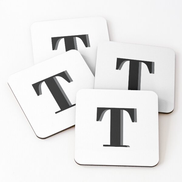 Item preview, Letter T in black – Cute Alphabet Initial Monogram Design designed and sold by Monika Howarth.