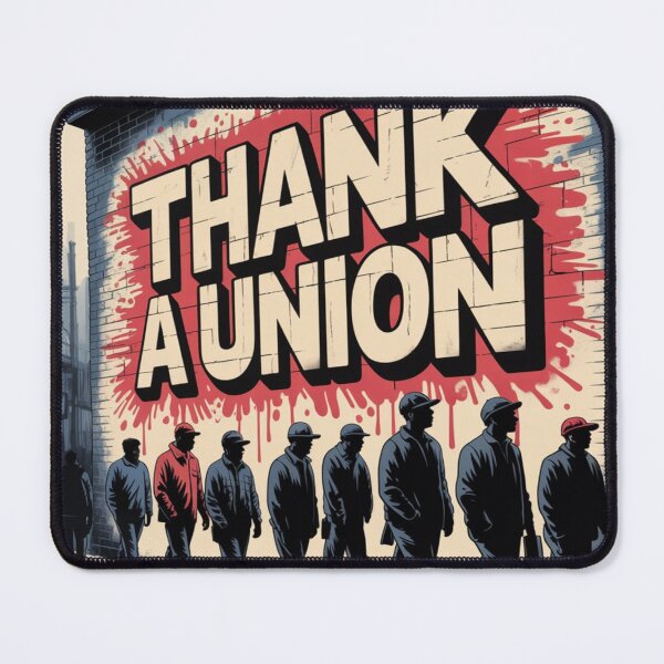 Item preview, Thank a Union – Bold Labor Rights Street Art Design designed and sold by InspiredCreatives.