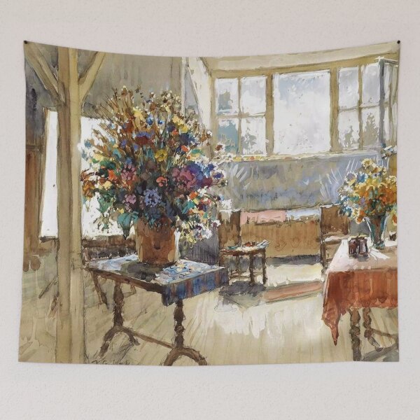 Item preview, Interior with a Bouquet of Summer Flowers designed and sold by tomorrowsart.