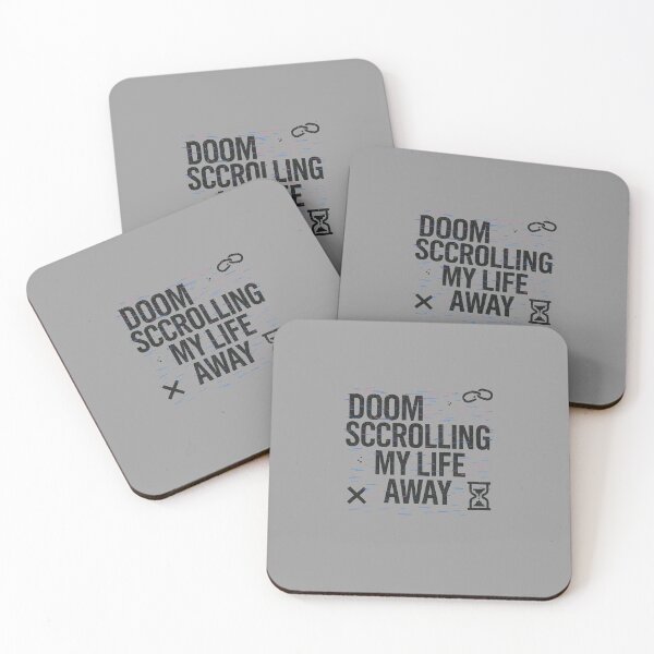 Item preview, DOOMSCROLLING MY LIFE AWAY – Design Glitch Ironico Digitale designed and sold by samuelesdesign.