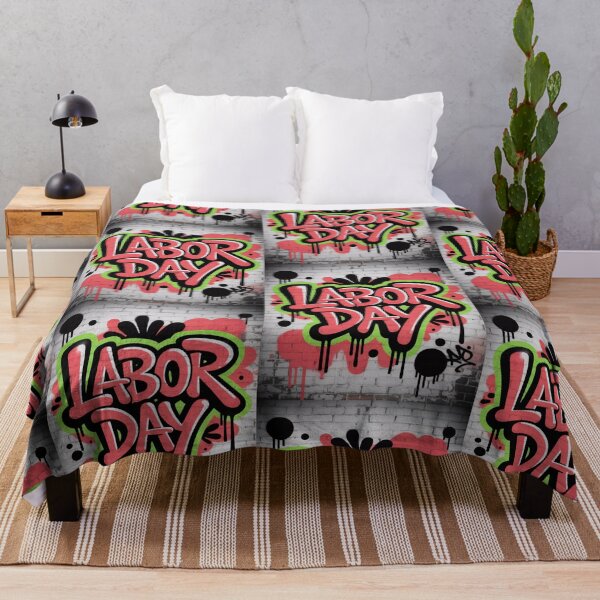 Item preview, Arte de pared de ladrillo con grafiti del Día del Trabajo designed and sold by InspiredCreatives.