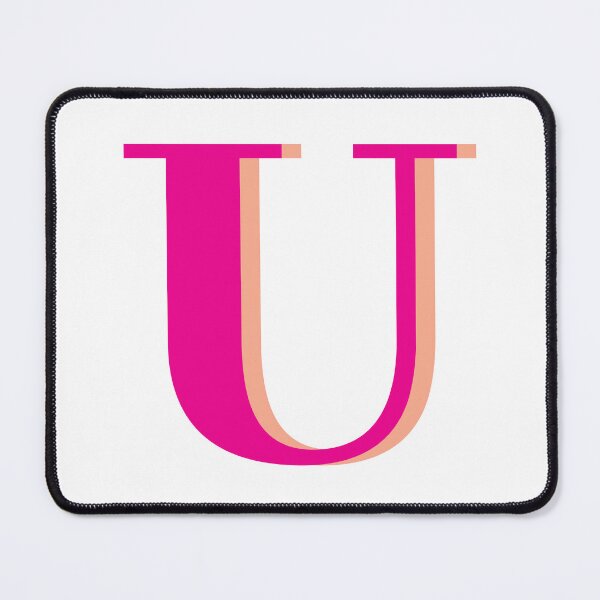 Item preview, Letter U in hot pink – Cute Alphabet Initial Monogram Design designed and sold by Monika Howarth.