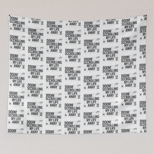 Item preview, DOOMSCROLLING MY LIFE AWAY – Design Glitch Ironico Digitale designed and sold by samuelesdesign.