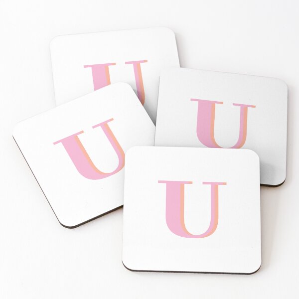 Item preview, Letter U in pastel pink – Cute Alphabet Initial Monogram Design designed and sold by Monika Howarth.
