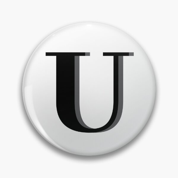 Item preview, Letter U in black – Cute Alphabet Initial Monogram Design designed and sold by Monika Howarth.