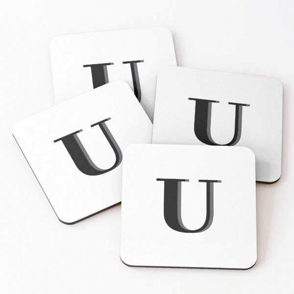 Item preview, Letter U in black – Cute Alphabet Initial Monogram Design designed and sold by Monika Howarth.