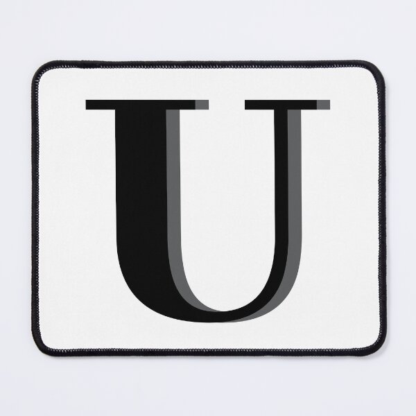 Item preview, Letter U in black – Cute Alphabet Initial Monogram Design designed and sold by Monika Howarth.