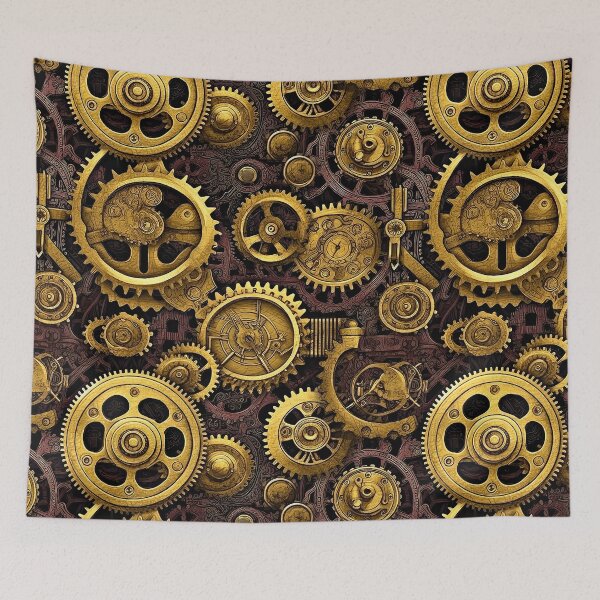 Item preview, Steampunk Machinery Gears Pattern In Golden-Brass Hues  designed and sold by DEC02.