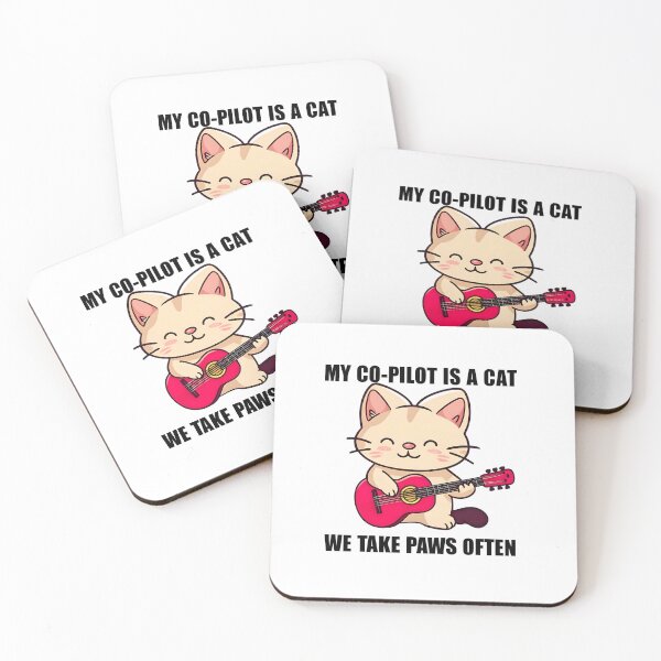 Item preview, My Co-Pilot Is a Cat – Cute Guitar Cat Pun Design designed and sold by WHDProduction45.