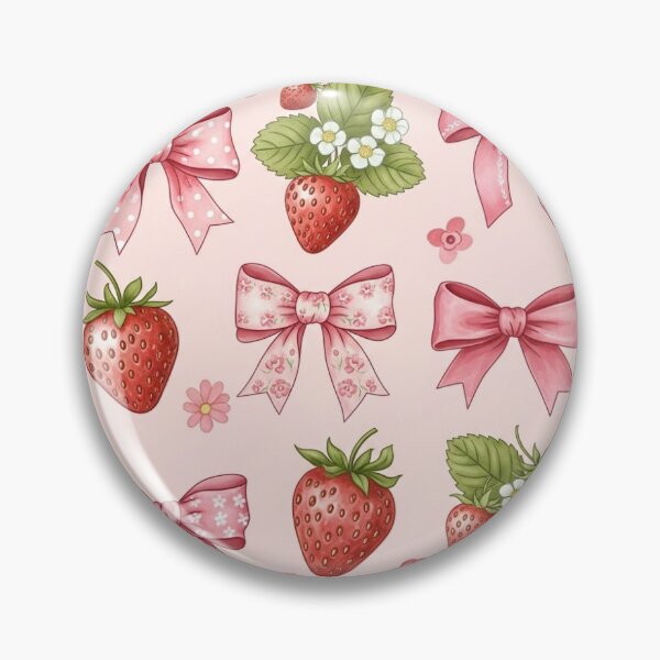 Item preview, Pink Summer Strawberries & Bows Seamless Pattern designed and sold by TorLaiSeamless.