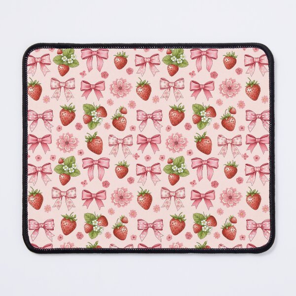 Item preview, Pink Summer Strawberries & Bows Seamless Pattern designed and sold by TorLaiSeamless.