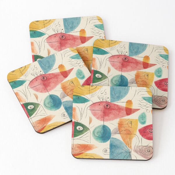 Item preview, Mid-Century Modern Birds and Fish – Seamless Abstract Watercolor Pattern designed and sold by dawnleblanc55.