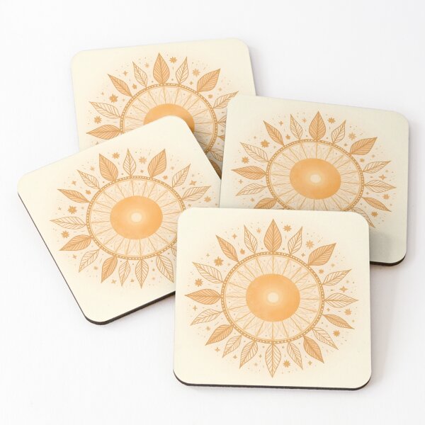 Item preview, Radiant Golden Leaf Sun – Feminine Solar Mandala Radiant Golden Leaf Sun – Feminine Solar Mandala designed and sold by 	aluzia.design.