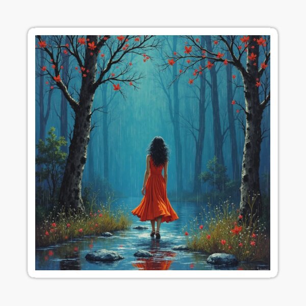 Item preview, Rain Woman Magical Forest designed and sold by JonelleTshirts.