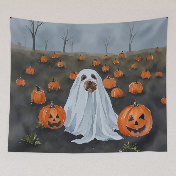 Item preview, Ghost Dog Halloween Spooky Watercolor designed and sold by Magnolia Valley Art.