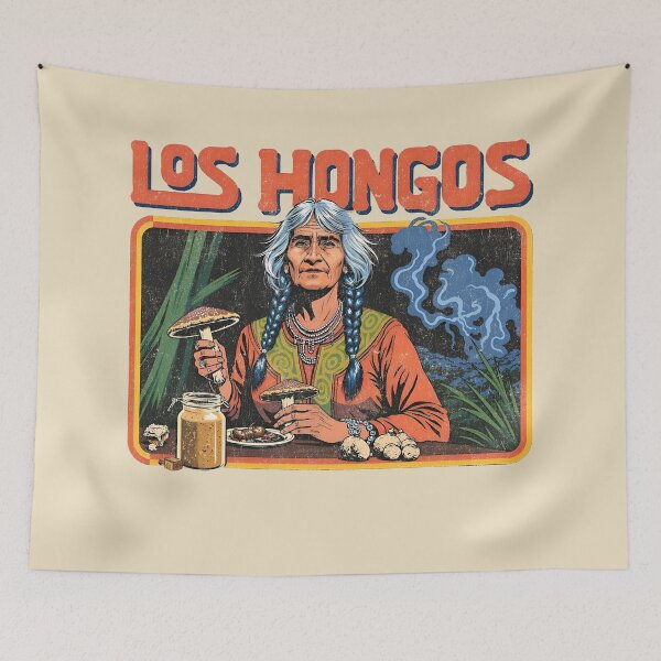 Item preview, Maria Sabina Los Hongos: Retro Psychedelic Mushroom Art designed and sold by Vintagenaut Co..
