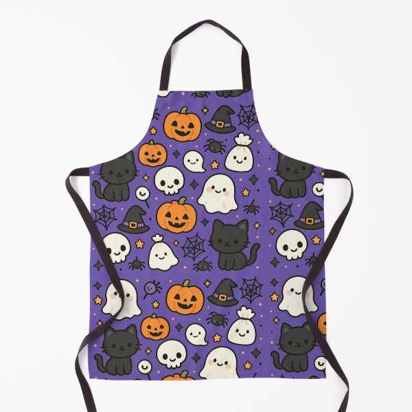 Item preview, Kawaii Halloween Cats Ghosts Pumpkins Pattern designed and sold by matchakpop.
