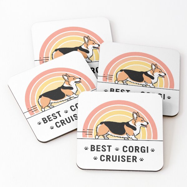 Item preview, Pembroke Welsh Corgi Strut Pastel Sunrise Retro Vector Design designed and sold by zoughlal.