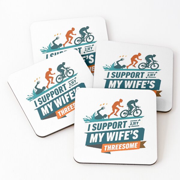 Item preview, I Support My Wife’s Threesome – Funny Triathlon Support Crew Design designed and sold by Triathlongram.