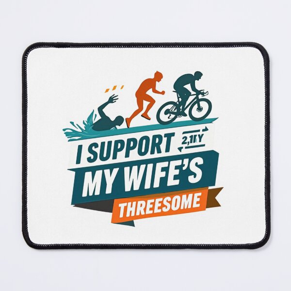 Item preview, I Support My Wife’s Threesome – Funny Triathlon Support Crew Design designed and sold by Triathlongram.