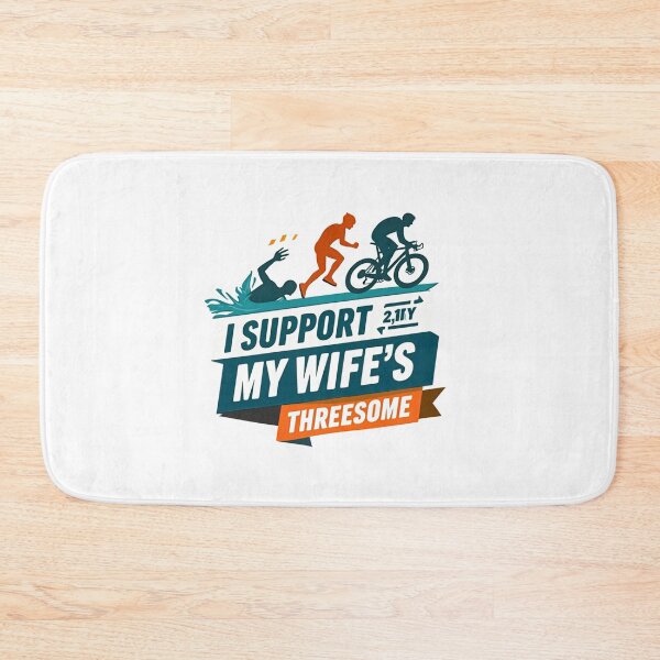Item preview, I Support My Wife’s Threesome – Funny Triathlon Support Crew Design designed and sold by Triathlongram.
