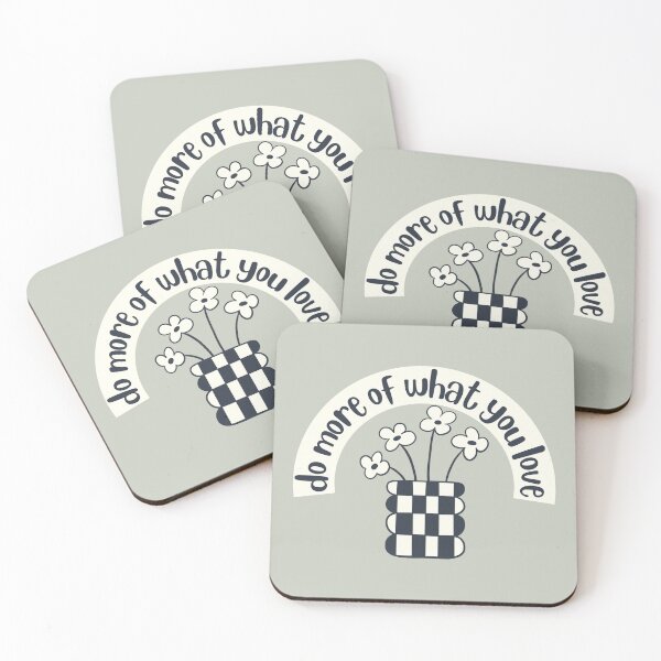 Item preview, Copy of Retro Floral Checkerboard Vase – Do More of What You Love in Cream and Deep Blue Gray designed and sold by Kimagure13.