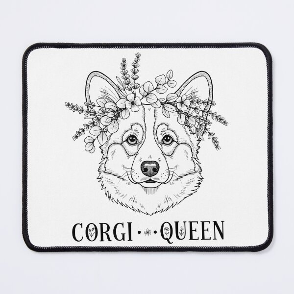 Item preview, Corgi Head with Floral Wreath Hand-Drawn Vector Art designed and sold by zoughlal.