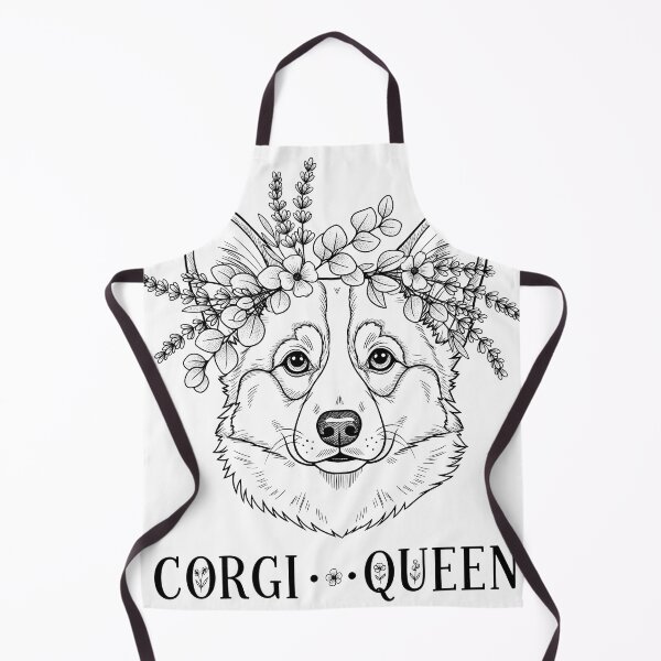 Item preview, Corgi Head with Floral Wreath Hand-Drawn Vector Art designed and sold by zoughlal.