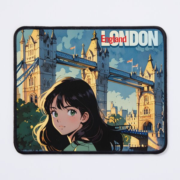 Item preview, Retro Anime Girl from London Bridge, England Vintage Travel Romantic Quote designed and sold by Kawaii-Sky.