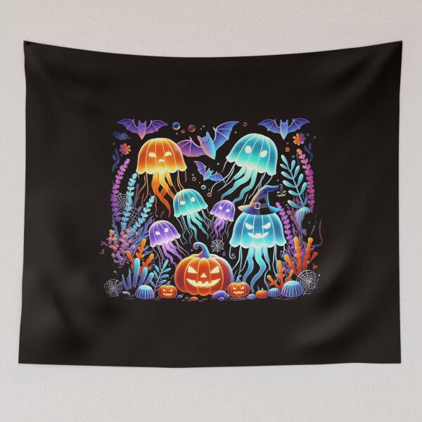 Item preview, Glowing Underwater Ghosts And Pumpkins designed and sold by NotMukDuk.
