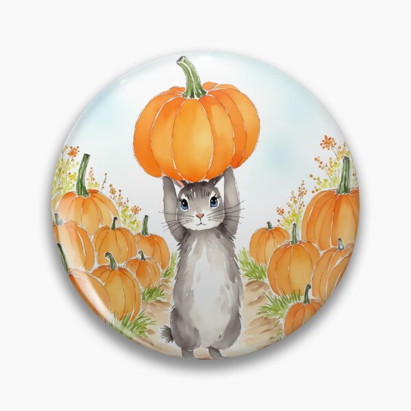 Artikelvorschau, Kürbisbeet Hase Herbst Herbst Aquarell entworfen und verkauft von Magnolia Valley Art.