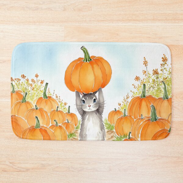 Item preview, Pumpkin Patch Bunny Autumn Fall Watercolor designed and sold by Magnolia Valley Art.