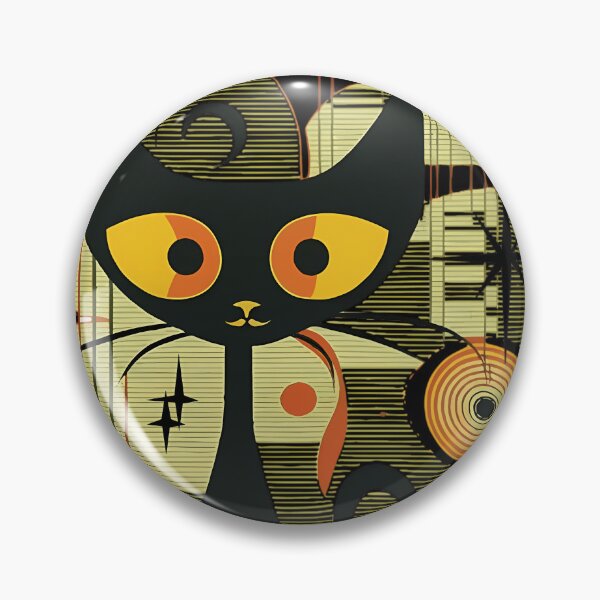Item preview, Mid Century Modern Atomic Cat Retro Black Cat Mcm Cat designed and sold by TheDesignWork.