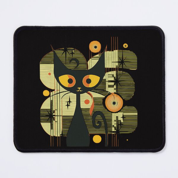 Item preview, Mid Century Modern Atomic Cat Retro Black Cat Mcm Cat designed and sold by TheDesignWork.