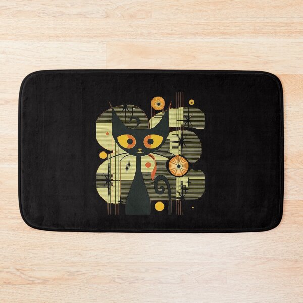 Item preview, Mid Century Modern Atomic Cat Retro Black Cat Mcm Cat designed and sold by TheDesignWork.